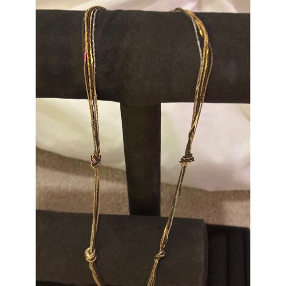 Vintage Napier Multi-Strand Gold & Bronze Knot Necklace Chain - Picture 2 of 9